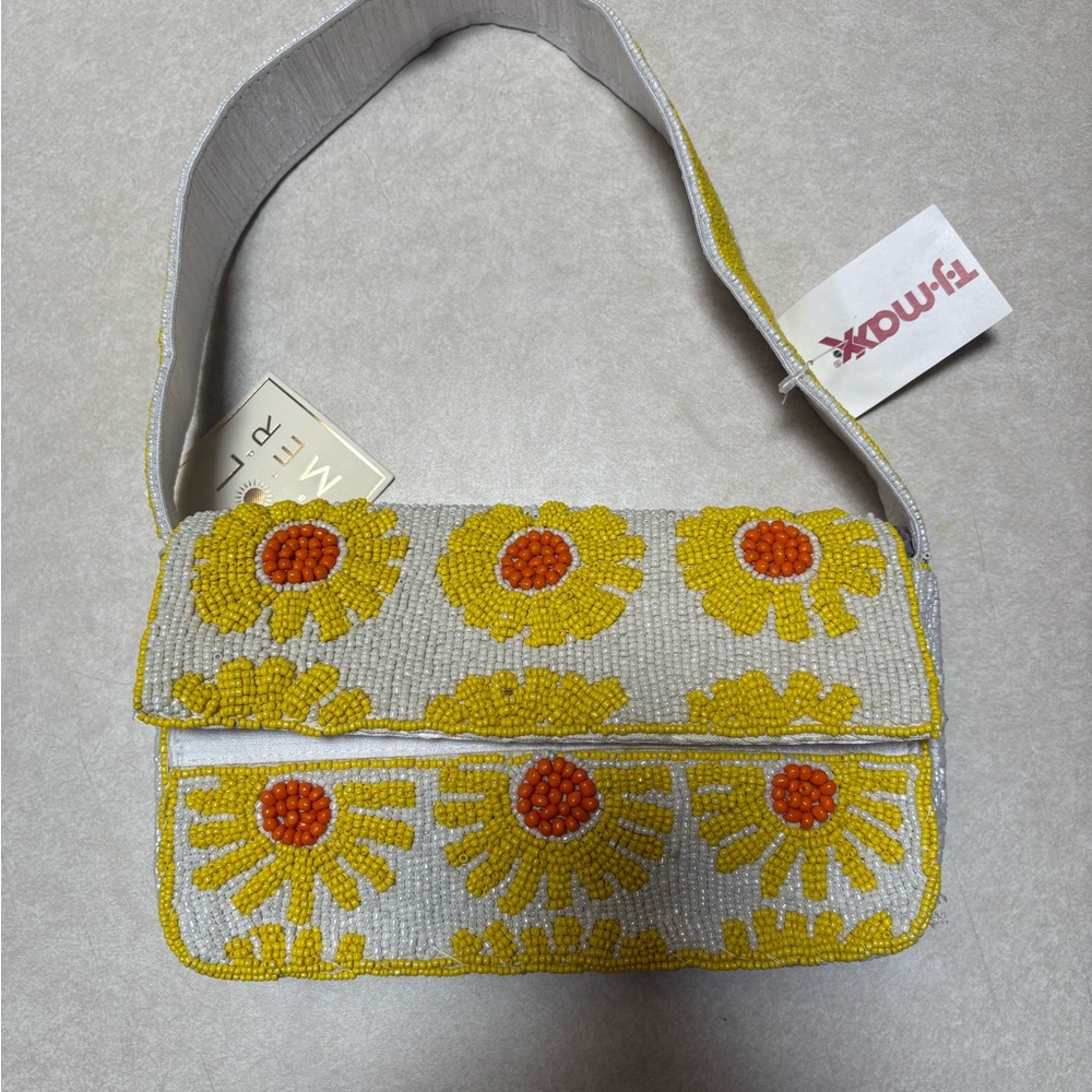 Viral Floral Beaded Shoulder Bag